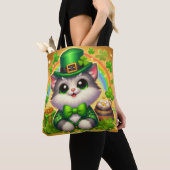 Schattigee kat/kitten Saint Patrick's Day Tote Bag (Dichtbij)