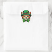 Schattigee kat/kitten Saint Patrick's Day Vierkante Sticker (Tas)