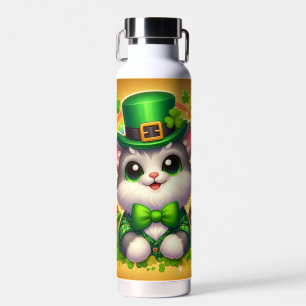 Schattigee kat/kitten Saint Patrick's Day Waterfles