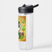 Schattigee kat/kitten Saint Patrick's Day Waterfles (Links)