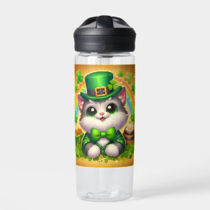 Schattigee kat/kitten Saint Patrick's Day Waterfles