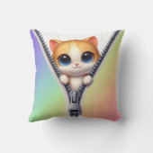 Schattigee Kat Kleurrijke Kinderen Kussen (Achterkant)