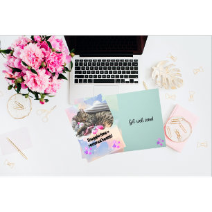 Schattigee kat knuffel tijd krijgen goed kaart