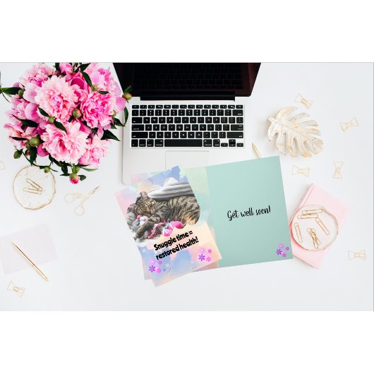 Schattigee kat knuffel tijd krijgen goed kaart