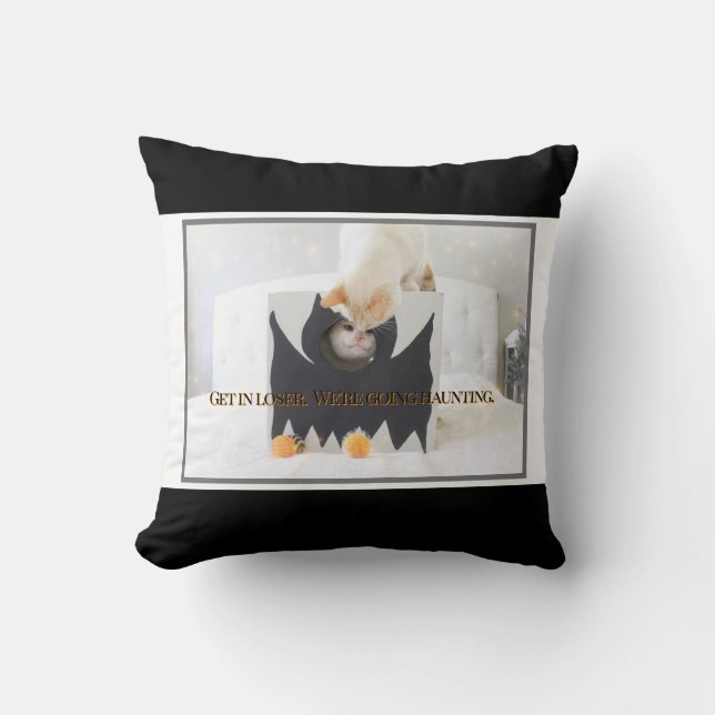 Schattigee kat "Kom in de verliezer, we gaan achte Kussen (Voorkant)