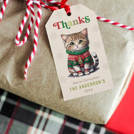 Schattigee kat lelijk sweater party cadeaulabel