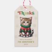 Schattigee kat lelijk sweater party cadeaulabel (Achterkant)