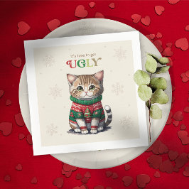 Schattigee kat lelijk sweater party servet