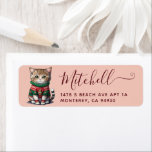 Schattigee kat lelijke trui party adres etiket<br><div class="desc">Schattige Cat Ugly Sweater Party Adreslabel</div>