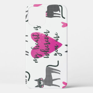 Schattigee kat: liefde belettering illustratie. Case-Mate iPhone case