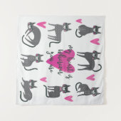 Schattigee kat: liefde belettering illustratie. wandkleed (Voorkant (horizontaal))