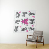 Schattigee kat: liefde belettering illustratie. wandkleed (In Situ (horizontaal))