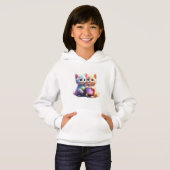 Schattigee Kat logo kinder Pullover hoodie ।। Kitt (Voorkant volledig)