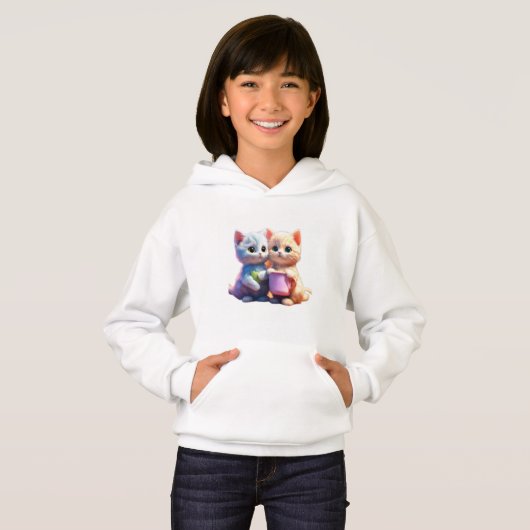 Schattigee Kat logo kinder Pullover hoodie ।। Kitt (Voorkant volledig)