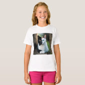 Schattigee kat logo op de top van de kat T-shirt (Voorkant volledig)