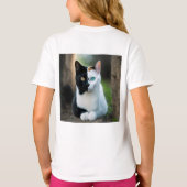 Schattigee kat logo op de top van de kat T-shirt (Achterkant)