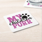 Schattigee Kat Mam Geschenken Kinderen Spint Kat P Kartonnen Onderzetters (Schuin)