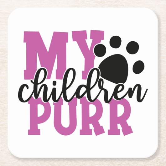 Schattigee Kat Mam Geschenken Kinderen Spint Kat P Kartonnen Onderzetters (Voorkant)