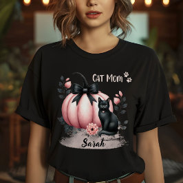 Schattigee Kat Mam Halloween Gepersonaliseerde Roz T-shirt