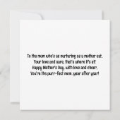 Schattigee kat mam kleurrijke Waterverf Moederdag Kaart (Achterkant)