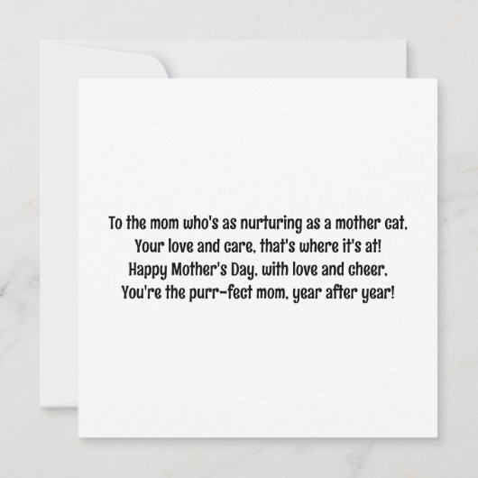 Schattigee kat mam kleurrijke Waterverf Moederdag Kaart (Achterkant)