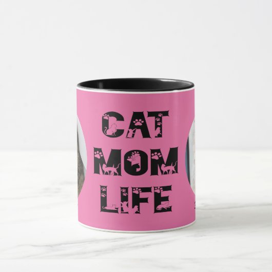 Schattigee kat mam leven aangepaste huisdier foto  mok (Midden)