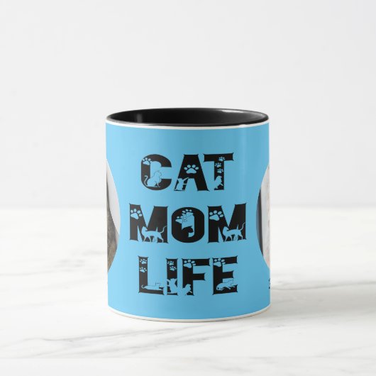 Schattigee kat mam leven aangepaste huisdier foto  mok (Midden)