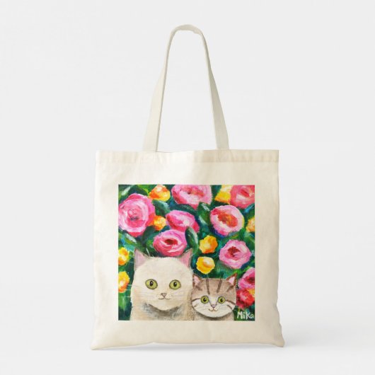 Schattigee Kat Mama en Baby Kat liefhebber moederd Tote Bag (Achterkant)