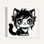 Schattigee Kat Manga Kitten Kawaii Notitieboek (Voorkant)
