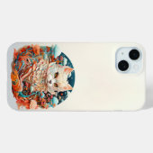 Schattigee kat met bloemenknipsel Case-Mate iPhone case (Achterkant (horizontaal))
