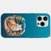 Schattigee kat met bloemenknipsel Case-Mate iPhone case (Achterkant (horizontaal))