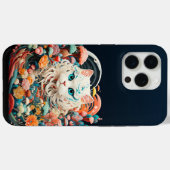 Schattigee kat met bloemetjes Papier Uitsnede Case-Mate iPhone Case (Achterkant (horizontaal))