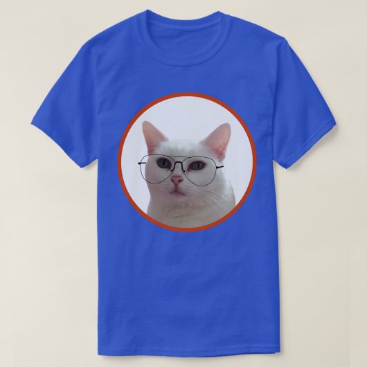 Schattigee kat met bril 1 t-shirt (Design voorkant)