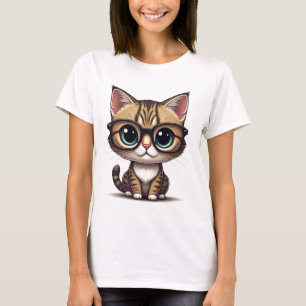 Schattigee kat met bril T-shirt