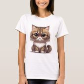 Schattigee kat met bril T-shirt (Voorkant)
