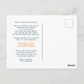 Schattigee kat met dozen familie We hebben verplaa Briefkaart (Achterkant)