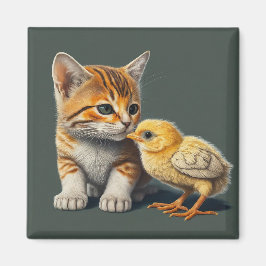 Schattigee kat met een chique magneet