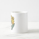 Schattigee kat met gele narcisbloem koffiemok (Center)