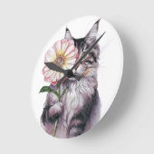 Schattigee kat met grote bloem | Schattige Maine c Ronde Klok (Hoek)
