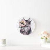 Schattigee kat met grote bloem | Schattige Maine c Ronde Klok (Huis)