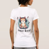 Schattigee kat met hoofdtelefoon Kawaii Music Love T-shirt (Achterkant)
