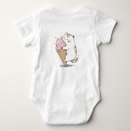 Schattigee kat met ijskegel romper (Achterkant)