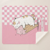 Schattigee kat met ijskegel sherpa deken (Voorkant (horizontaal))