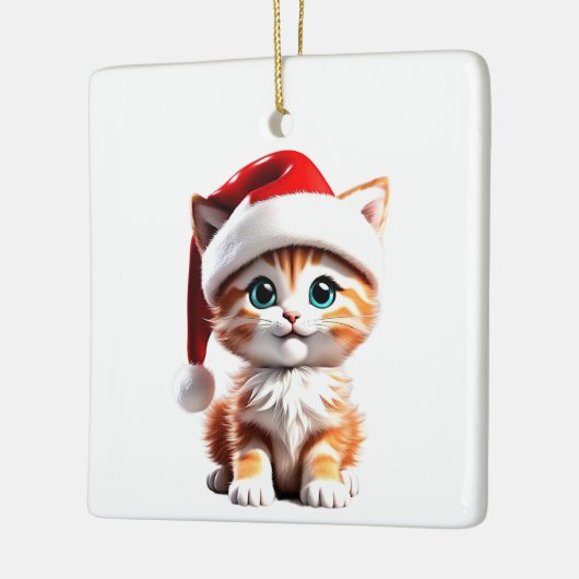 Schattigee Kat met Kerst Pet Ornament (Links)