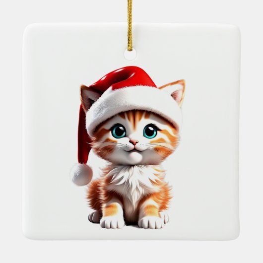 Schattigee Kat met Kerst Pet Ornament (Achterkant)