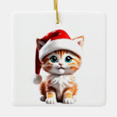 Schattigee Kat met Kerst Pet Ornament (Voorkant)