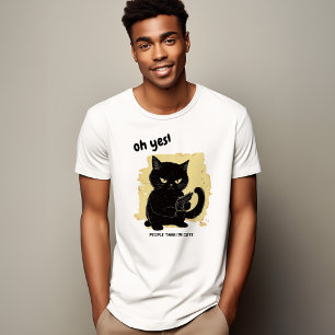 Schattigee kat met Pistool Grappige Mean Cat T-shirt
