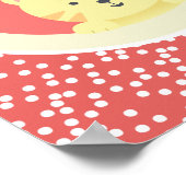 Schattigee kat met polkadots leuke Kinder slaapkam Poster (Hoek)