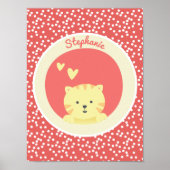 Schattigee kat met polkadots leuke Kinder slaapkam Poster (Voorkant)