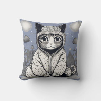Schattigee kat met pyjama kussen